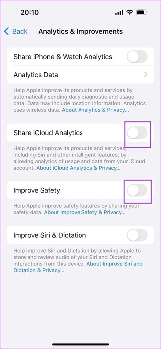 Improve-Safety-iPhone ما هي بيانات iPhone Analytics وكيفية تمكينها أو تعطيلها