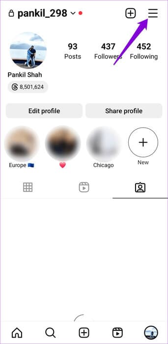 Instagram-App-Meny-500x1024-1 كيفية عرض طلبات الصداقة المرسلة على Facebook و Instagram
