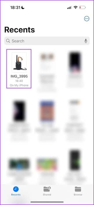 Long-tap-in-Files كيفية تحويل صور WEBP إلى JPG/PNG على iPhone