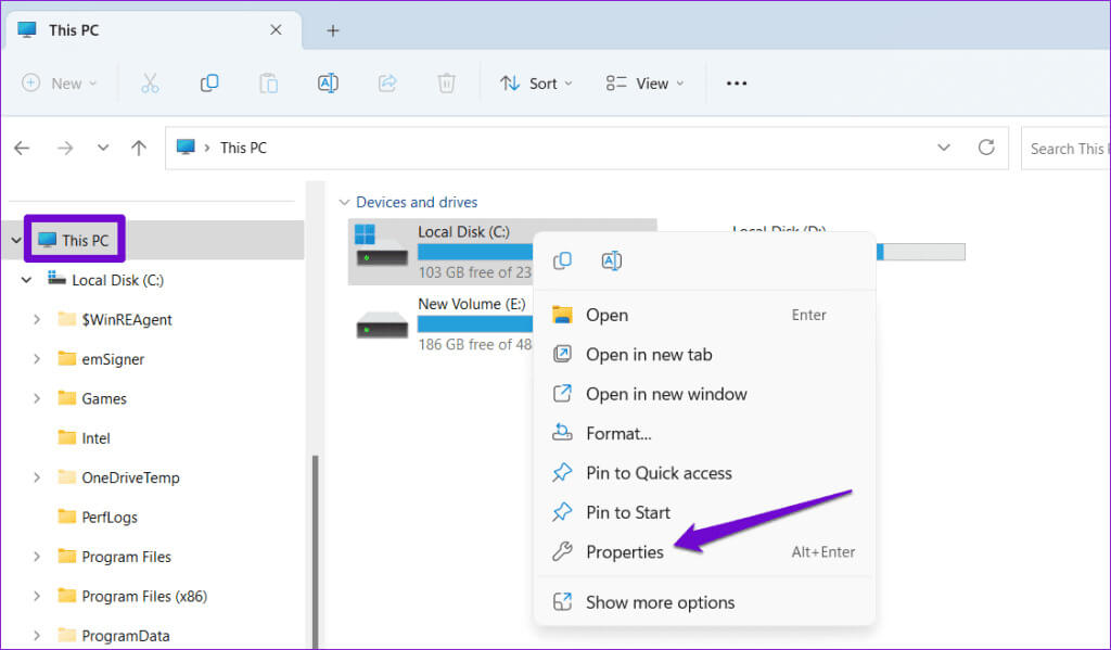 Open-C-Drive-Properties-1024x599-1 أفضل 7 إصلاحات لخطأ "الامتياز المطلوب لا يحتفظ به العميل" على Windows