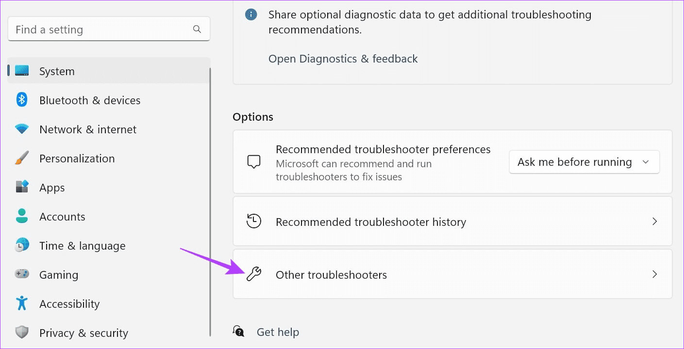 Open-other-troubleshooter-2 9 طرق لإصلاح إظهار الكاميرا لشاشة سوداء على Windows 11