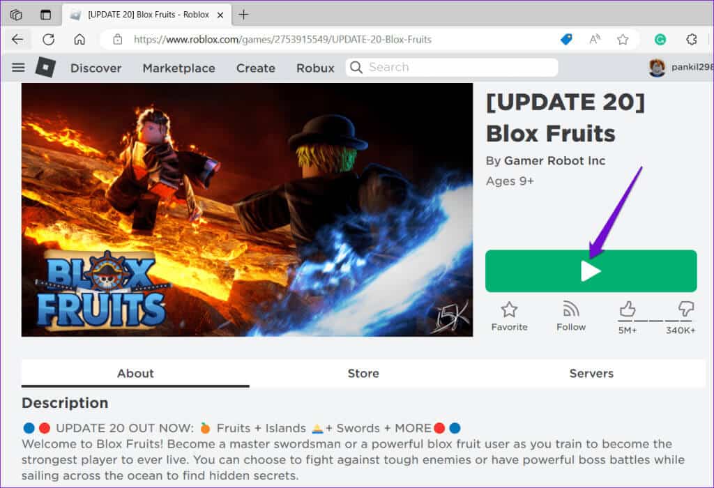 Play-Roblox-Game-1024x700-1 أفضل 7 إصلاحات لعدم تحديث Roblox على Windows