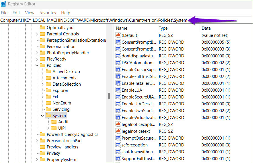 Registry-Editor-on-Windows-12 أفضل 7 إصلاحات لخطأ "الامتياز المطلوب لا يحتفظ به العميل" على Windows