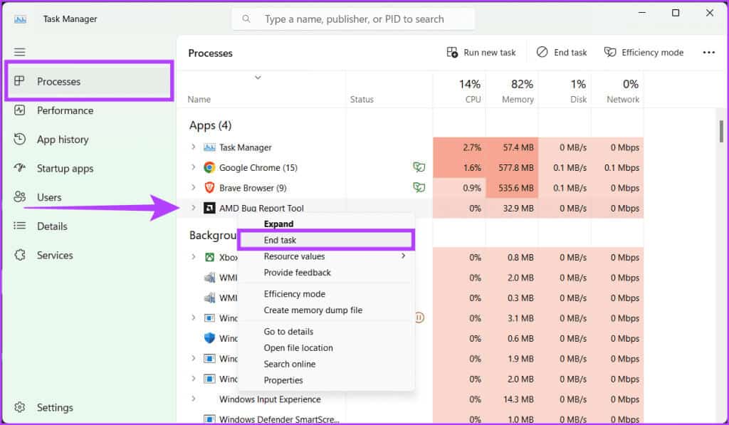 Right-click-on-AMD-Software-and-choose-End-Task-1024x597-1 11 إصلاحًا لعدم عمل برنامج AMD Adrenalin أو فتحه