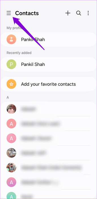 Samsung-Contacts-App-on-Android-500x1024-1 أفضل 7 إصلاحات لعدم حفظ جهات الاتصال على Android