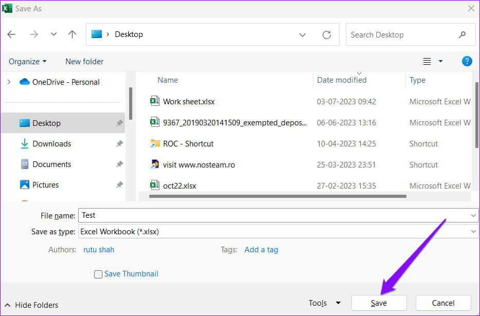 Save-As-Dialog-in-Excel أفضل 6 إصلاحات لخطأ "المرجع غير صالح" في Microsoft Excel على Windows