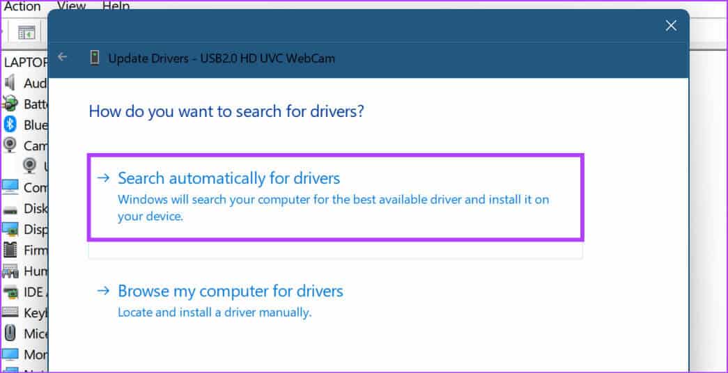 Search-automatically-for-driver-updates 9 طرق لإصلاح إظهار الكاميرا لشاشة سوداء على Windows 11