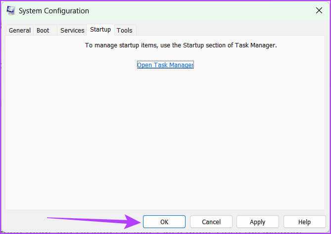 Select-OK-in-Startup-tab 11 إصلاحًا لعدم عمل برنامج AMD Adrenalin أو فتحه