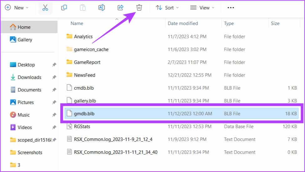 Select-gmdb.blb-and-click-Delete 11 إصلاحًا لعدم عمل برنامج AMD Adrenalin أو فتحه