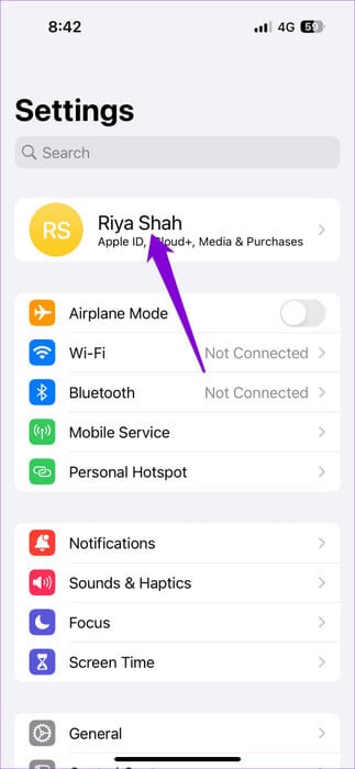Settings-App-on-iPhone-473x1024-1 أفضل 5 إصلاحات لعدم حفظ جهات الاتصال على iPhone