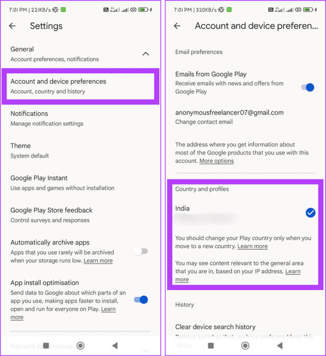 Tap-Account-and-device-preferences-and-find-Country-and-profiles-937x1024-1 كيفية تغيير بلدك أو منطقتك في Google Play Store