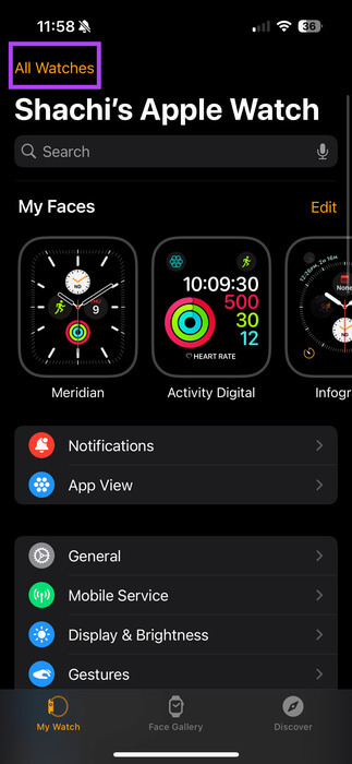 Tap-All-Watches 9 طرق لإصلاح عدم عمل مكبر الصوت على Apple Watch