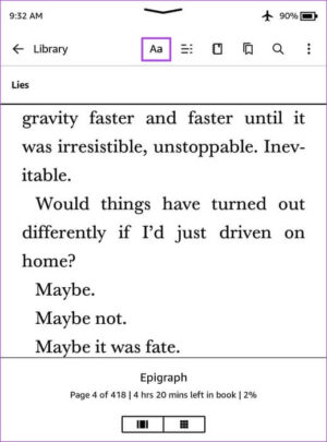 Tap-on-Aa-e1701627695541 كيفية تغيير حجم الخط على أي قارئ Kindle