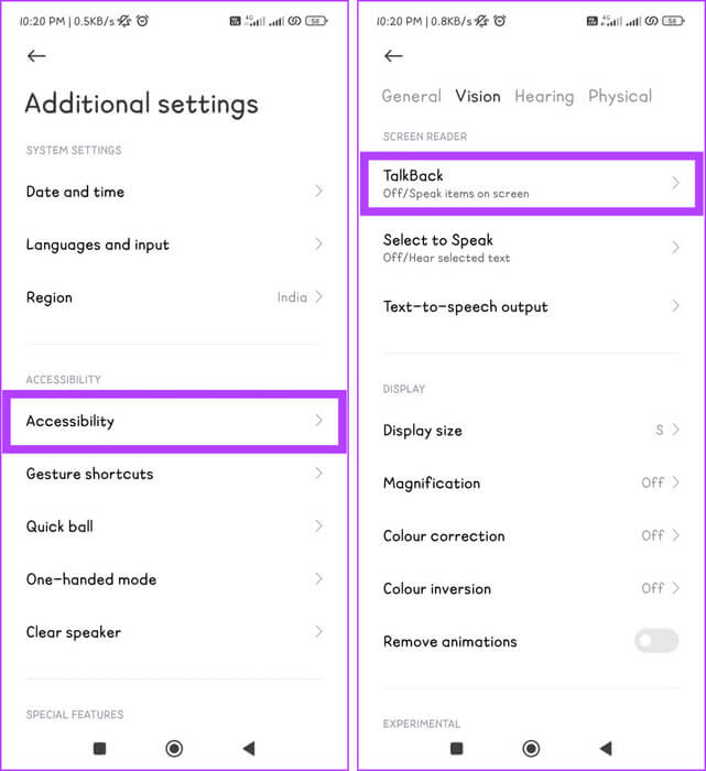 Tap-on-Accessibility-and-in-the-Vision-tab-choose-TalkBack-937x1024-1 كيفية تشغيل أو تعطيل TalkBack على Android