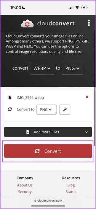 Tap-on-Convert-and-Download كيفية تحويل صور WEBP إلى JPG/PNG على iPhone