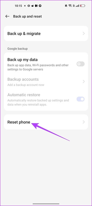 Tap-on-Reset-Phone 9 طرق لإصلاح خطأ No Command على Android
