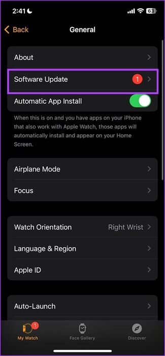 Tap-on-Software-Update 10 طرق لإصلاح استنزاف بطارية Apple Watch بعد تحديث watchOS 10