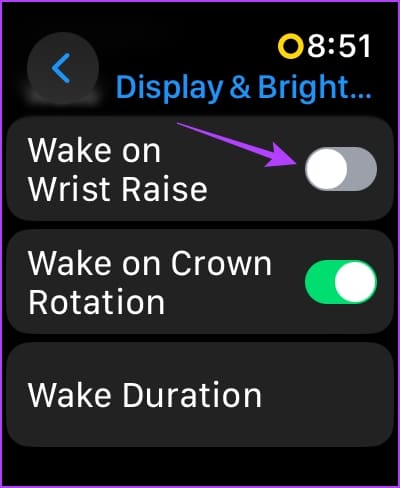 Turn-off-Rasie-to-Wake 10 طرق لإصلاح استنزاف بطارية Apple Watch بعد تحديث watchOS 10
