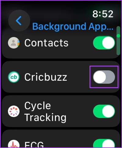 Turn-off-for-single-app 10 طرق لإصلاح استنزاف بطارية Apple Watch بعد تحديث watchOS 10