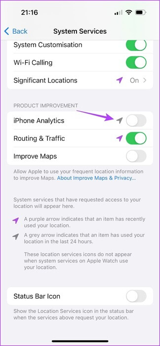Turn-off-the-toggle-for-iPhone-Analytics ما هي بيانات iPhone Analytics وكيفية تمكينها أو تعطيلها