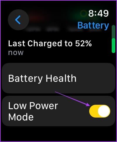 Turn-on-Low-Power-Mode 10 طرق لإصلاح استنزاف بطارية Apple Watch بعد تحديث watchOS 10