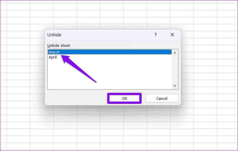 Unhide-Excel-Sheet-in-a-Workbook أفضل 6 إصلاحات لخطأ "المرجع غير صالح" في Microsoft Excel على Windows