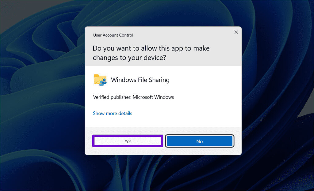 Windows-File-Sharing-UAC-1024x624-1 أفضل 7 إصلاحات لخطأ "الامتياز المطلوب لا يحتفظ به العميل" على Windows