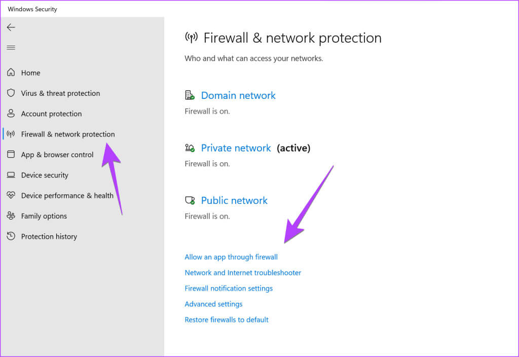 Windows-Security-firewall-1024x704-1 14 طريقة لإصلاح عدم عمل Logitech Flow