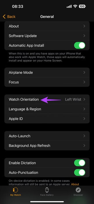 Wrist-orientation 8 طرق لإصلاح عدم احتساب Apple Watch للخطوات بشكل صحيح