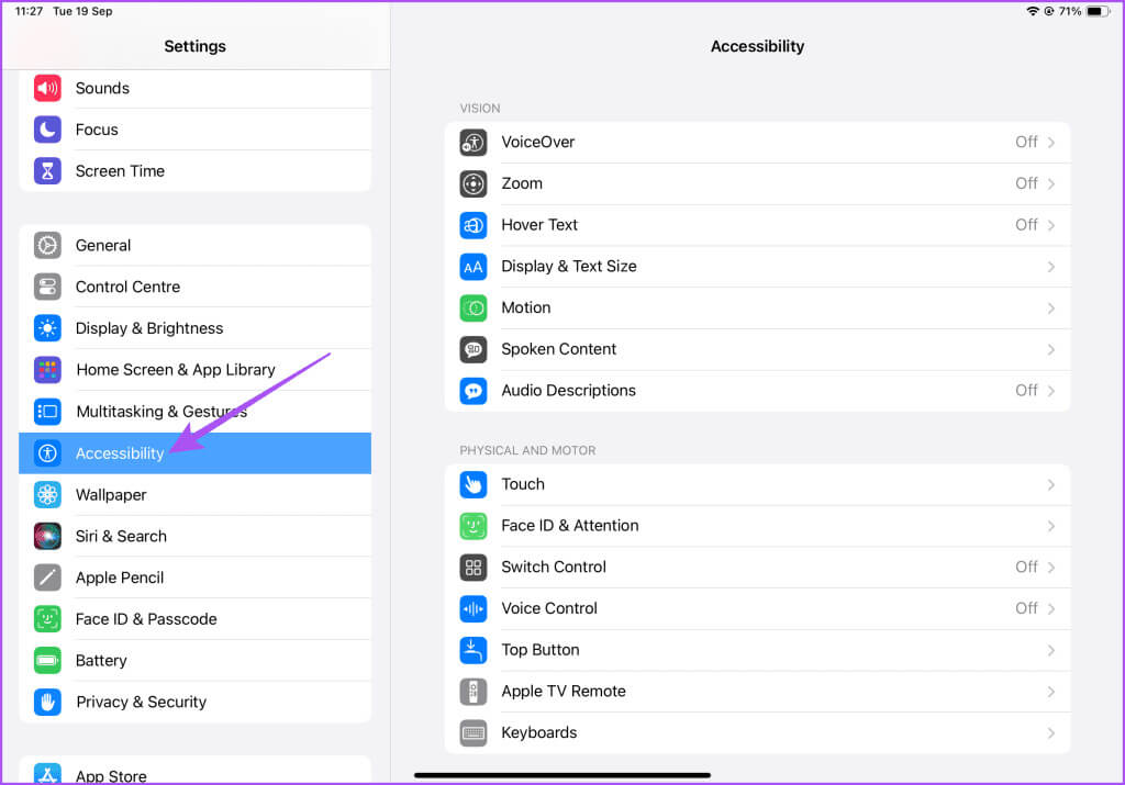 accessibility-settings-ipad-1024x715-1 كيفية جعل Siri يقرأ النص على iPhone وiPad وMac