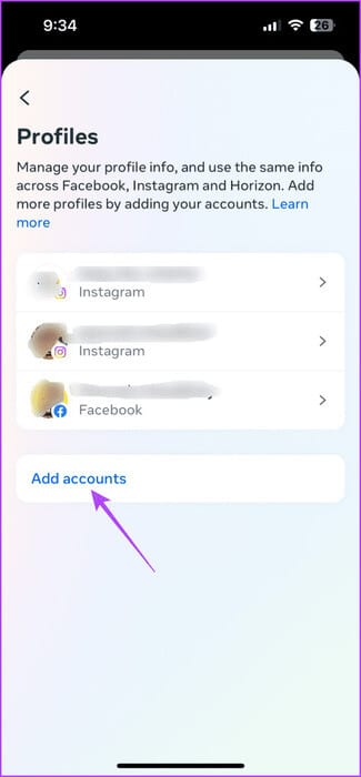 add-accounts-profiles-account-centre-instagram-475x1024-1 أفضل 5 إصلاحات لعدم عمل السحب للرد في رسائل Instagram