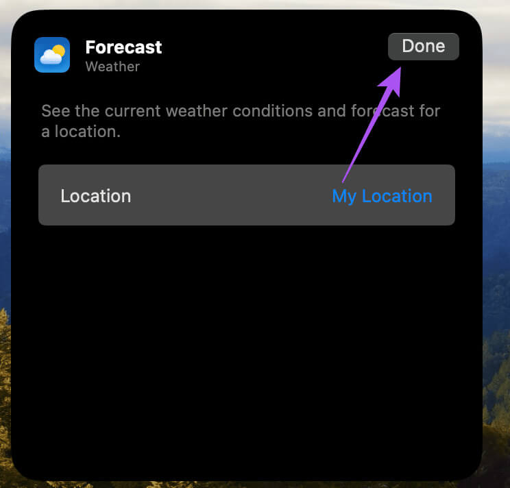 add-new-location-weather-widget-mac أفضل 5 إصلاحات لعدم تحديث أداة الطقس على Mac