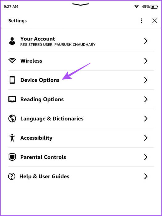 device-options-kindle-settings-768x1024-2 أفضل 6 إصلاحات لعدم تنزيل كتب Kindle