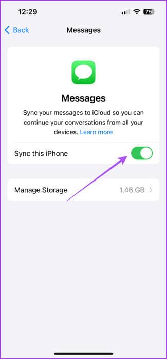disable-icloud-syncing-messages-iphone-475x1024-1 أفضل 7 إصلاحات لعدم عمل iMessage Search على iPhone
