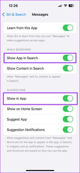 disable-siri-suggestions-for-messages-iphone-475x1024-1 أفضل 7 إصلاحات لعدم عمل iMessage Search على iPhone