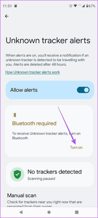 enable-bluetooth-for-tracker-alerts-android-463x1024-1 كيفية تمكين تنبيهات التعقب غير المعروفة على Android