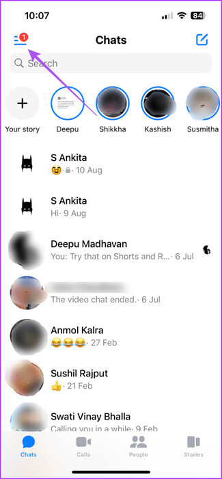 hamburger-icon-messenger-app-phone-475x1024-1 أفضل 6 إصلاحات لعدم عمل ردود الفعل في Facebook Messenger