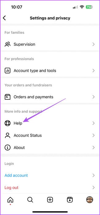help-settings-instagram-475x1024-1 أفضل 5 إصلاحات لعدم عمل السحب للرد في رسائل Instagram