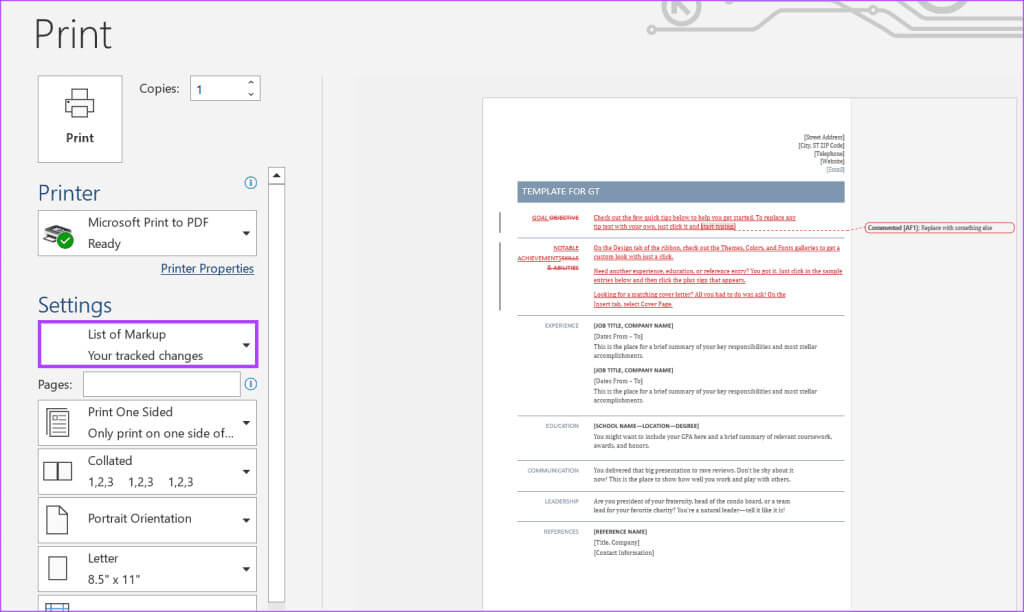 كيفية طباعة التغييرات والتعليقات المتعقبة في مستندات Microsoft Word - %categories