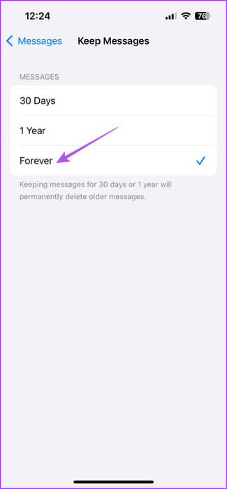 keep-messages-forever-iphone-475x1024-1 أفضل 7 إصلاحات لعدم عمل iMessage Search على iPhone