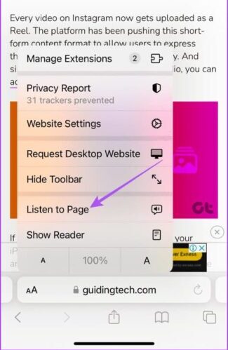 listen-to-page-safari-iphone-475x1024-1-e1703889997446 كيفية جعل Siri يقرأ النص على iPhone وiPad وMac