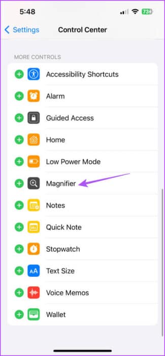 magnifier-control-centre-settings-iphone-475x1024-1-e1702221621921 كيفية استخدام المكبر على iPhone