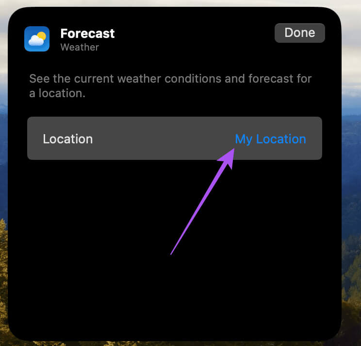 my-location-weather-widget-mac أفضل 5 إصلاحات لعدم تحديث أداة الطقس على Mac