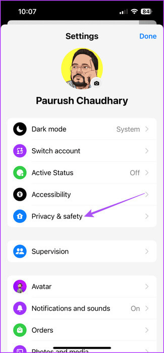 privacy-and-safety-settings-messenger-phone-475x1024-1 أفضل 6 إصلاحات لعدم عمل ردود الفعل في Facebook Messenger