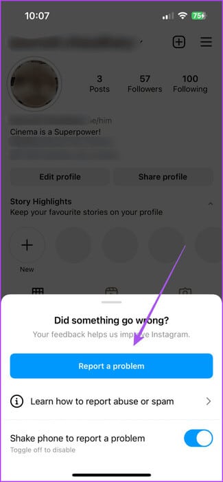 report-a-problem-instagram-475x1024-1 أفضل 5 إصلاحات لعدم عمل السحب للرد في رسائل Instagram