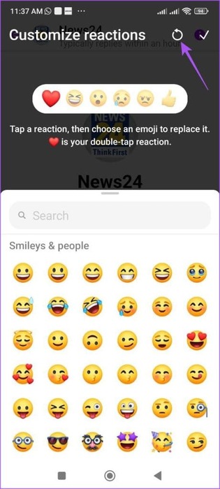 reset-emoji-reaction-android-messenger-461x1024-1 أفضل 6 إصلاحات لعدم عمل ردود الفعل في Facebook Messenger