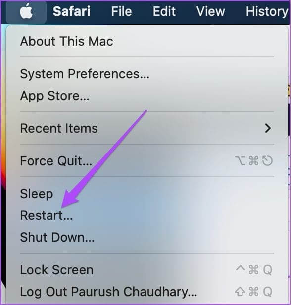 restart-mac-3 أفضل 5 إصلاحات لعدم تحديث أداة الطقس على Mac