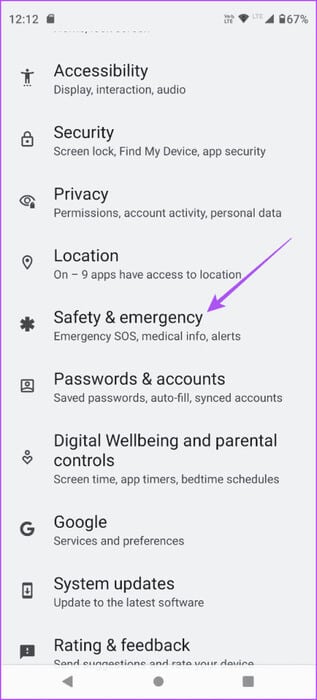 safety-and-emergency-settings-android-5-463x1024-1 كيفية تمكين تنبيهات التعقب غير المعروفة على Android