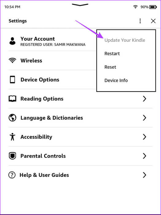select-update-your-kindle-768x1025-1 كيفية استخدام تحويل النص إلى كلام Text-To-Speech على Amazon Kindle