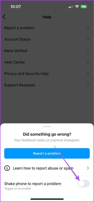 shake-phone-to-report-a-problem-475x1024-1 أفضل 5 إصلاحات لعدم عمل السحب للرد في رسائل Instagram